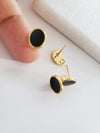 Stud Oval Enamel Black